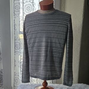 Men's Gray Striped Sweater